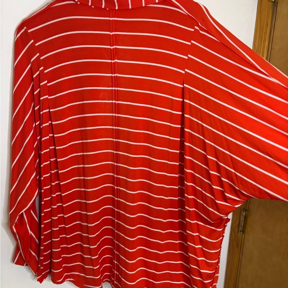 We The Free Can’t Fool Me Red and White Striped Blouse M - Picture 7 of 9